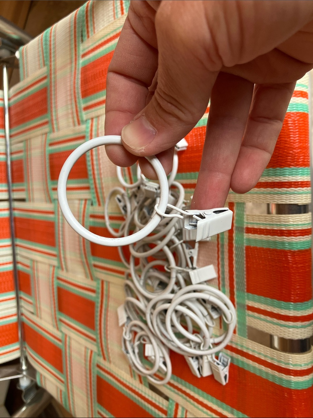 White Curtain Clip Rings with Strong Clips - Set of 31 White Drapery Rings